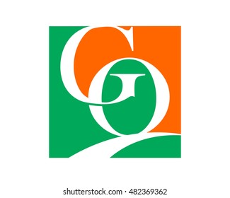 rectangular initial typography typeset alphabet font image vector icon