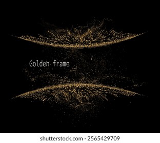 Rectangular insulated frame made of tinsel with bright arcs.