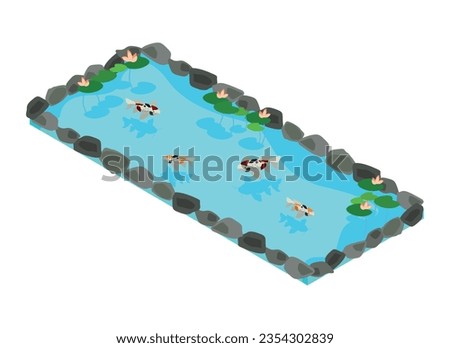 Similar – Image, Stock Photo Fish pond with old overflow and reflection of a dark forest in the background