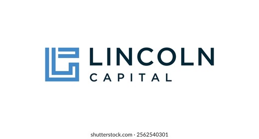 Rectangular L and C letter combination logo, simple L and C initials logo, L and C logo line art