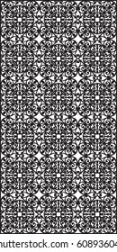 Rectangular lattice pattern background in oriental style. Arabesque. Good idea for metallic gratings with laser cutting. Vector editable illustration