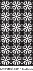 Rectangular lattice pattern background in oriental style. Arabesque. Good idea for metallic gratings with laser cutting. Vector editable illustration