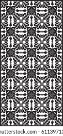 Rectangular lattice pattern background in oriental style. Arabesque. Good idea for metallic gratings with laser cutting. Vector editable illustration