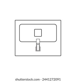 Rectangular lavatory sink isolated outline icon for architecture layout plan