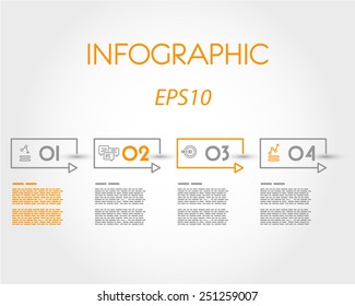 rectangular linear infographic with four steps. infographic concept.