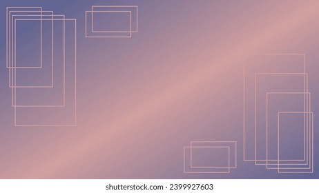 Rectangular lines in several sizes on top of dark blue to pink background