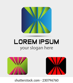 Rectangular logo and Square Abstract Icon