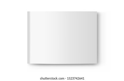 Rectangular magazine, book, booklet or brochure cover mockup isolated on white background. Vector illustration