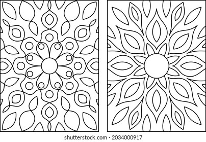 Rectangular Mandala Coloring Page For Kids