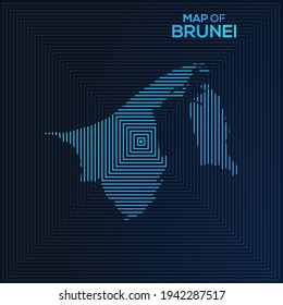 Rectangular map of Brunei Darussalam. Brunei vector map. Business map for use anywhere, fully editable eps vector file.