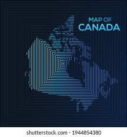 Rectangular map of Canada. Canada vector map. Business map for use anywhere, fully editable eps vector file