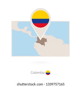 Rectangular map of Colombia