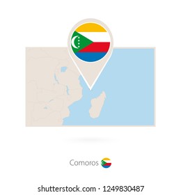 Rectangular map of Comoros