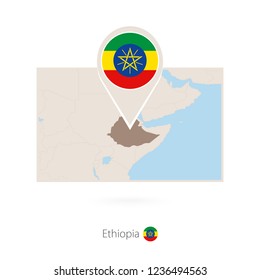Rectangular map of Ethiopia