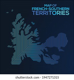 Rectangular map of French Southern Territories. French Southern Territories vector map. Business map for use anywhere, fully editable eps vector file