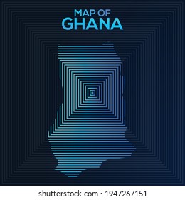 Rectangular map of Ghana. Ghana vector map. Business map for use anywhere, fully editable eps vector file