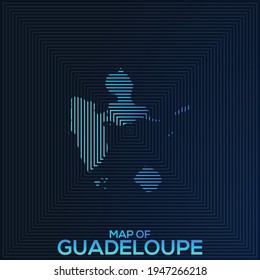 Rectangular map of Guadeloupe. Guadeloupe vector map. Business map for use anywhere, fully editable eps vector file