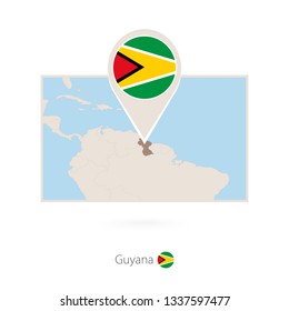 Rectangular map of Guyana