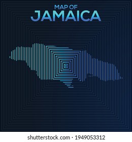 Rectangular map of Jamaica. Jamaica vector map. Business map for use anywhere, fully editable eps vector file