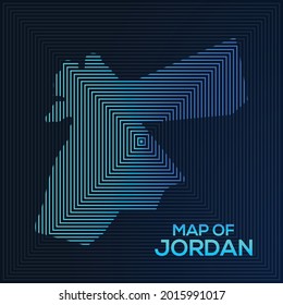 Rectangular Map of Jordan. Jordan vector map illustration with an abstract style.