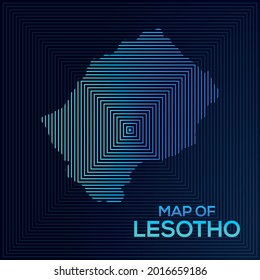 Rectangular Map of Lesotho. Lesotho vector map illustration with an abstract style. The blue colour elegant look vector map Lesotho