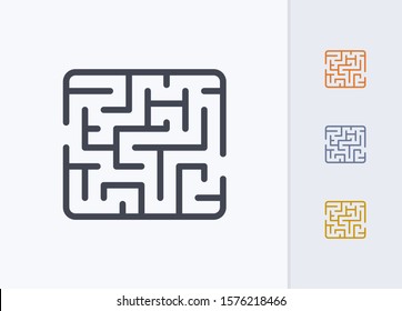 Rectangular Maze - Pastel Stroke Icons. A professional, pixel-aligned icon.