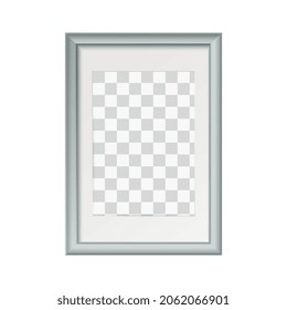 Rectangular mockup frame composition with white canvas and vertical transparent space vector illustration