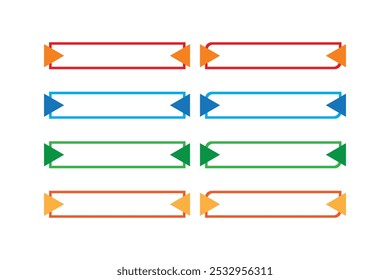 Rectangular Multi Color Ribbon Design Sign Button Vector Design