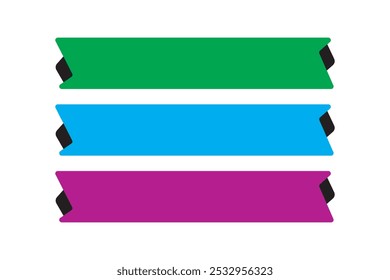 Design de vetor de botão de sinal de design de fita de várias cores retangular