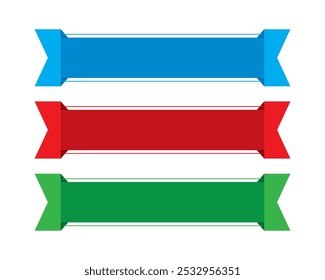 Design de vetor de botão de sinal de design de fita de várias cores retangular
