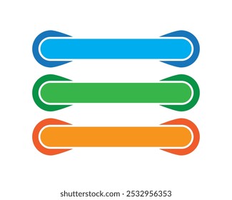 Rectangular Multi Color Ribbon Design Sign Button Vector Design