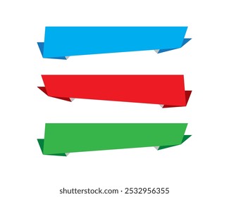 Rectangular Multi Color Ribbon Design Sign Button Vector Design
