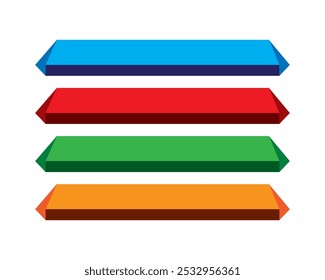 Rectangular Multi Color Ribbon Design Sign Button Vector Design