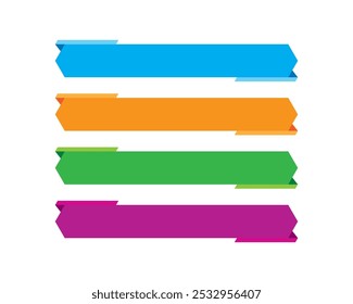Rectangular Multi Color Ribbon Design Sign Button Vector Design