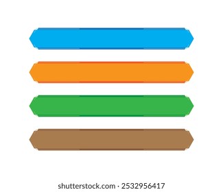 Rectangular Multi Color Ribbon Design Sign Button Vector Design
