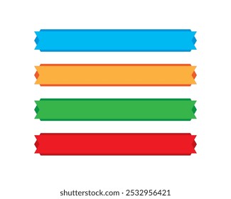 Rectangular Multi Color Ribbon Design Sign Button Vector Design