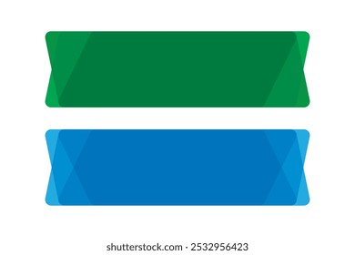 Rectangular Multi Color Ribbon Design Sign Button Vector Design
