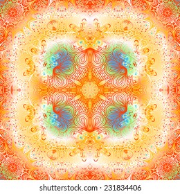 Rectangular multicolored ornament for design and background