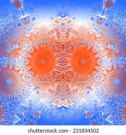 Rectangular multicolored ornament for design and background