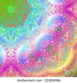 Rectangular multicolored ornament for design and background