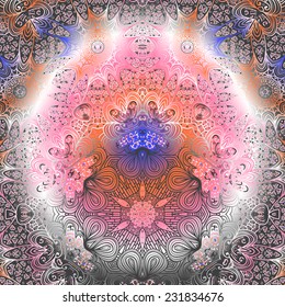 Rectangular multicolored ornament for design and background