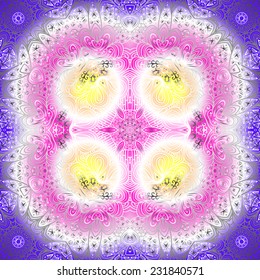 Rectangular multicolored ornament for design and background