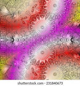 Rectangular multicolored ornament for design and background