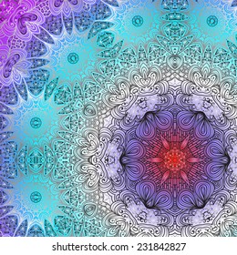 Rectangular multicolored ornament for design and background