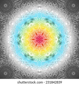 Rectangular multicolored ornament for design and background