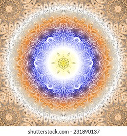 Rectangular multicolored ornament for design and background