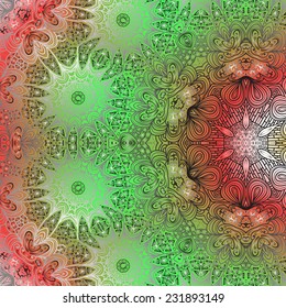 Rectangular multicolored ornament for design and background