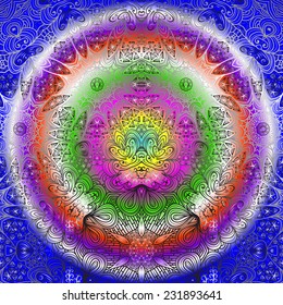 Rectangular multicolored ornament for design and background