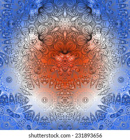 Rectangular multicolored ornament for design and background