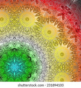 Rectangular multicolored ornament for design and background